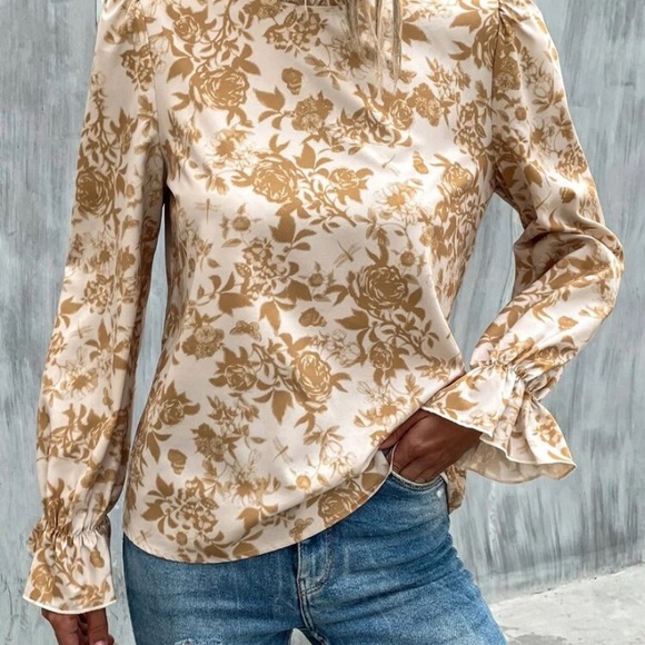 THANKSGIVING FLORAL LONG SLEEVE TOP - Picture 6 of 7